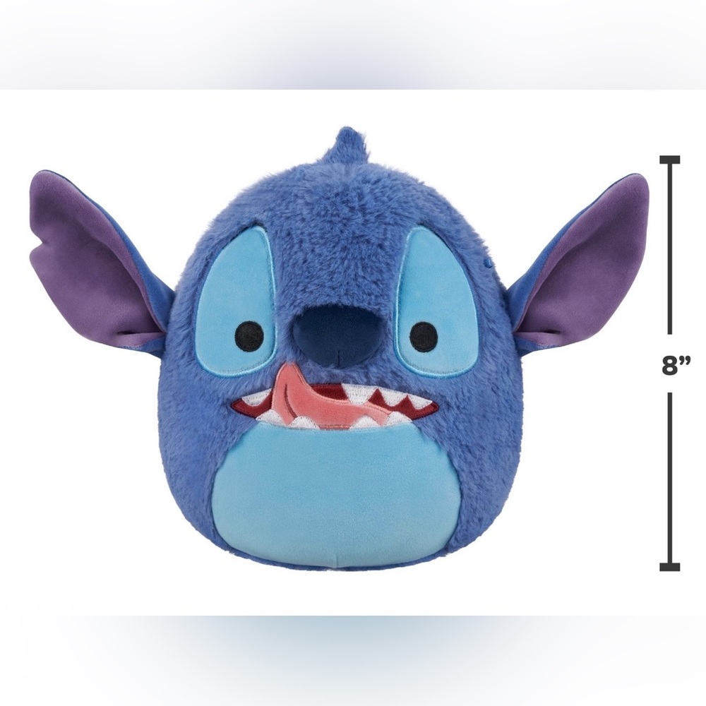 Disney Blue Stitch Plush Pillow Buddy with Purple Ear Accents